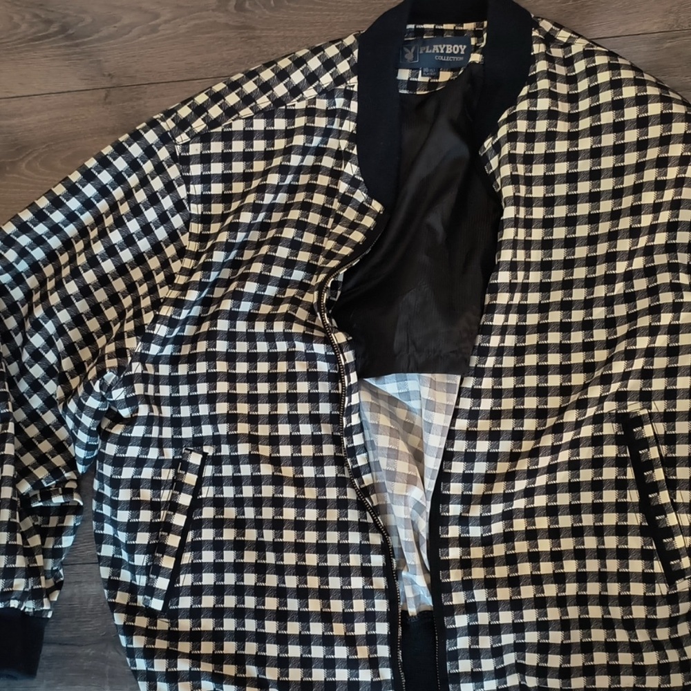 Vintage 1980s Playboy Mod Checkered Style Jacket